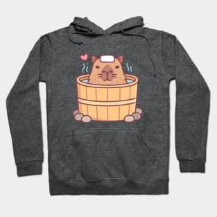 Cute Capybara Enjoys Soaking And Chilling In Hot Tub Hoodie